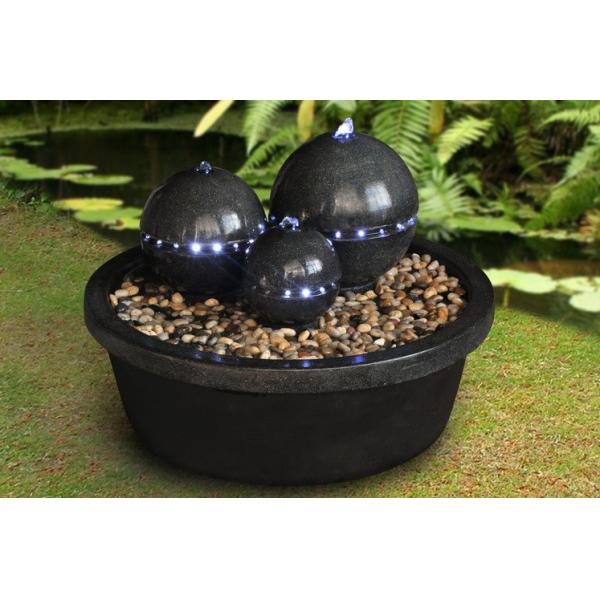 Buy H49cm Sandstone Lighted Outdoor Water Fountains For Garden Decor at wholesale prices
