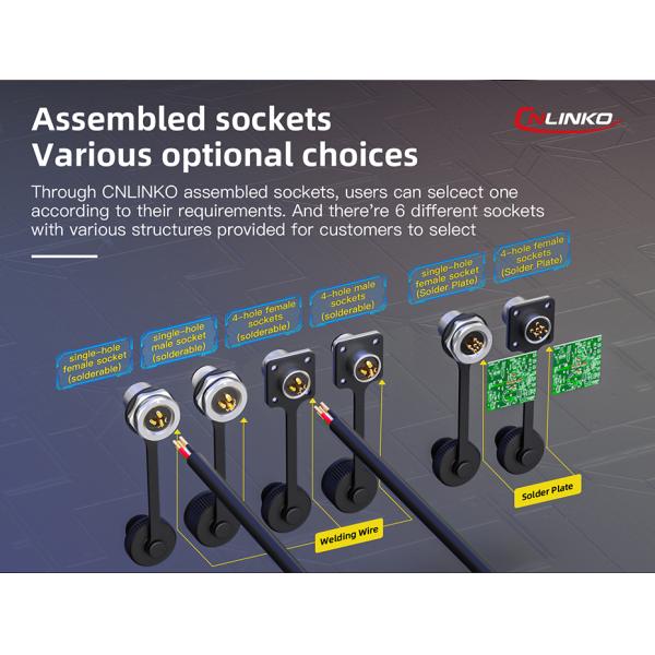 Cnlinko M12 Ip68 Male Female 2 Pin Aviation Plug Power Industrial Waterproof Wire Cable Connectors