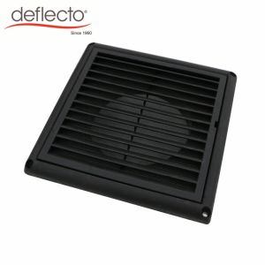 China Black HVAC 5 Inch Plastic Air Vents / AC Vent Cap UV Anti Venting Hood With Nylon Mesh on sale