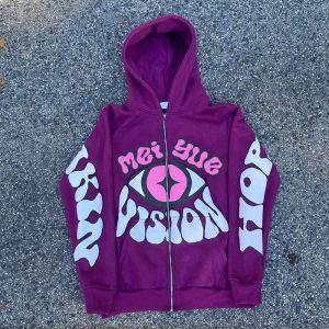 Custom Puff Print Hoodie Zip up French Terry Tech Fleece Hoodies Casual Plus