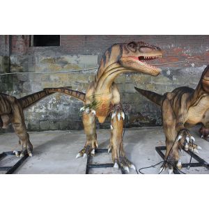 Lifelike Head Swing Hand Carved Animatronic Dinosaur Display Business Park