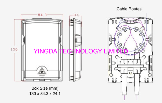 Fiber Optic Junction Box FTB102H Wall Mounting Socket Panel SC Adapter Simplex
