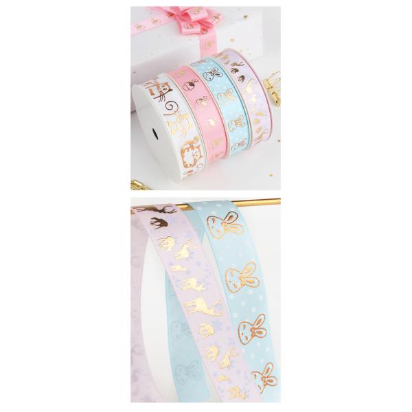 Support Custom Valentine Wedding Print Ribbon Roll Polyester Satin Ribbon Belt