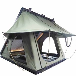 Outdoor Light Dark Grey Hard Shell Rooftop Tent 202*122*5cm Mattress Size