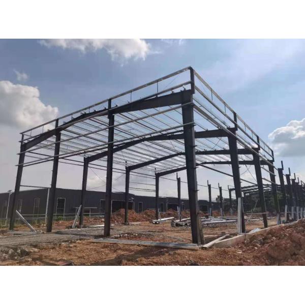 Large Span Prefab Steel Building Warehouse , Modern Commercial Metal Building Construction