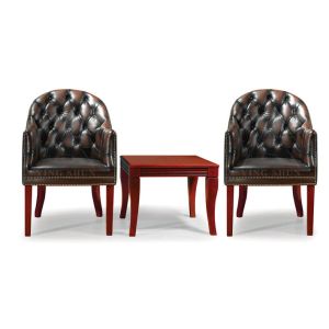 Quality luxury Europe style chesterfield leather visitor chair for sale