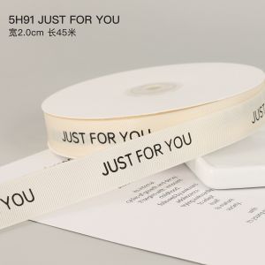 White Grosgrain Ribbon 20mm Printed Cotton Ribbon OEM Eco Friendly