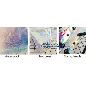 Promotional Shiny PVC Tote Bag, Women Gender and Casual Tote Shape large