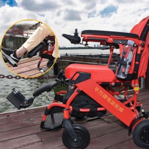 Red Foldable Electric Wheelchair 6km/H Environmental Protection Coating