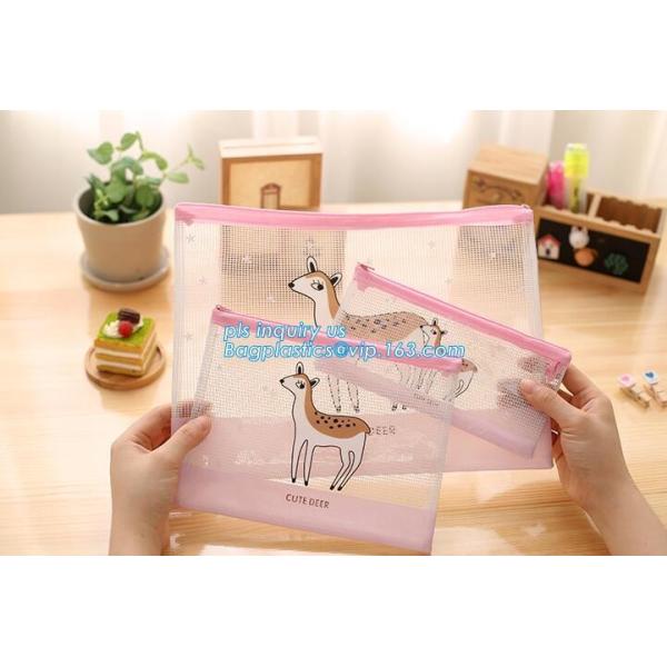 Buy mesh document bag with zipper/pvc mesh file folder, Waterproof Zip Lock Bag Mesh Plastic Zipper Bag at wholesale prices