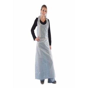 China Dirt - Proof Disposable Polyethylene Aprons White Roll Packed Pharmaceutical Use on sale