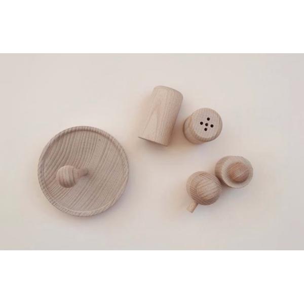 Wooden Salt and Pepper Shakers Set for Play Kitchen