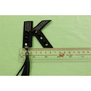 K Shaped 3D Embroidery Patches PVC Material Multistrand Black Color