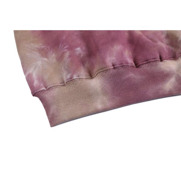 Crew Neck Tie Dye Terry Oversized Hooded Sweatshirt