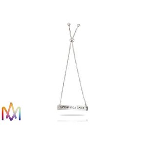 1mm Thickness Adjustable BoxChain Womens Engraved Bracelets