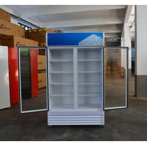 Customized Logo Acceptable 2 Doors Store Drinks Beverage Cooler for Cold Beverages