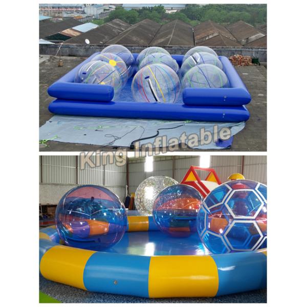 Heat Sealed Inflatable Swimming Pools 5*4*5m Blue And Yellow With 800w Air Pump