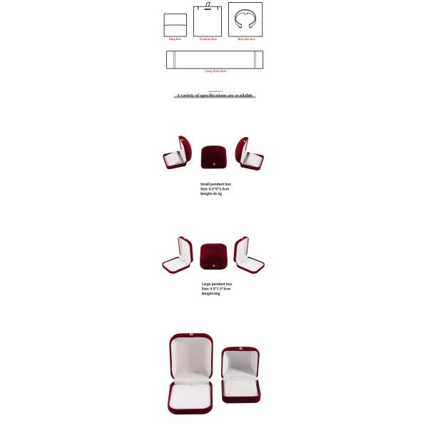 Red Velvet Flocked Jewelry Package for Customized Bracelets Earrings and Necklaces