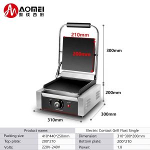 Electric Commercial Sandwich Bread Panini Grill with Interchangeable Sandwich