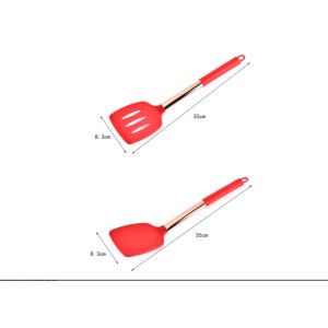 11pcs Silicone Kitchen Utensil Sets , Red Silicone Cooking Utensils ODM