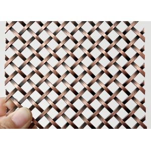 Red Color Antique Copper Stainless Steel Lock Crimp Woven Wire For Home