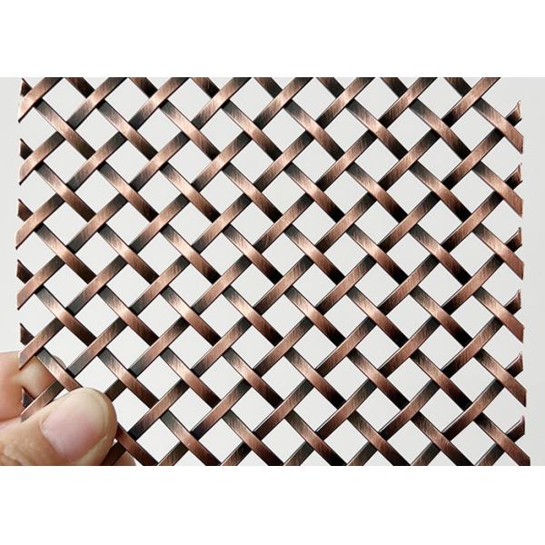 Red Color Antique Copper Stainless Steel Lock Crimp Woven Wire For Home