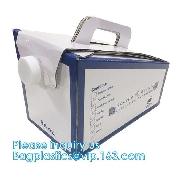 Recycled eco friendly Customized logo 1L/2L/3L/5L/10L bag in box with valve for water stand up coffee spout pouch