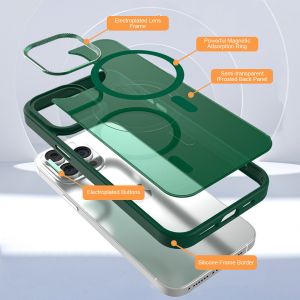 Translucent Matte Magsafe Phone Wallet Shockproof Anti Fingerprint