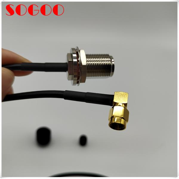 Huawei original 04047637VB LMR195 jumper, 90 degree SMA male to N Female bulkhead connector