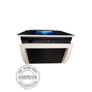 Adjustable angle LCD advertising display , office tea table desk kiosk