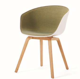 Buy upholstered dining room arm chair furniture with wooden leg at wholesale prices