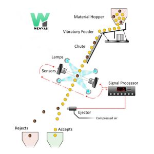 Wenyao 3 Chute Intelligent CCD Camera Cardamom Color Sorter Machine