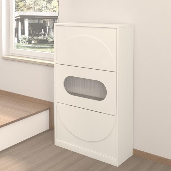 Buy White Full Length Mirrored Shoe Cabinet at wholesale prices