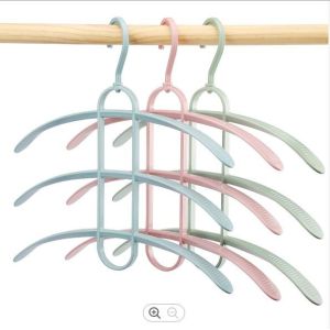 3 Layers Wide Shoulder Hangers Plastic Fish Bone Shape