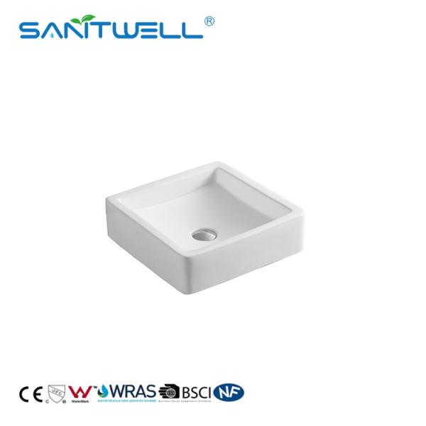 Modern European Square Smooth Surface Counter Top Ceramic Washbasin Bathroom