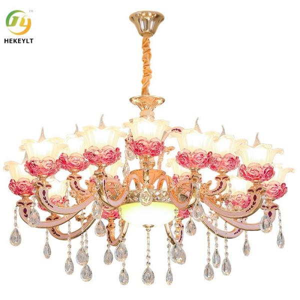 Buy Luxury Atmosphere Home LED Chandelier Simple Bedroom Crystal Hall Chandelier at wholesale prices