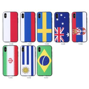 2018 World Cup TPU PC Soft Custom Printed Country Flag Phone Case For iPhone 8