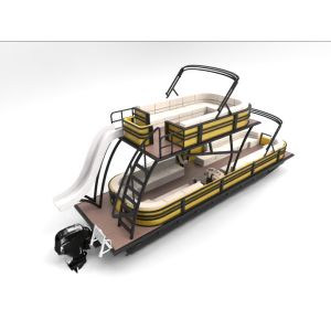 3.0m Width Double Level Pontoon Boat Two Layer Aluminium Pontoons Large Capacity