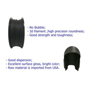 Black Carbon Fiber 3D Printer Filament , 3d Printing Filament 1.75mm 2.85mm