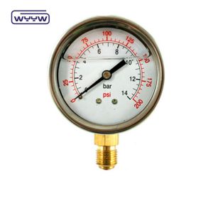 2.5" Anti-Vibration Pressure Gauge Manometer Bottom Mount
