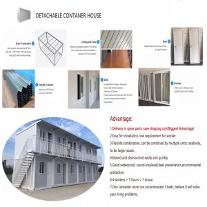 Office Building Prefabricated Container House 20ft Flat Pack Sandwich Panel