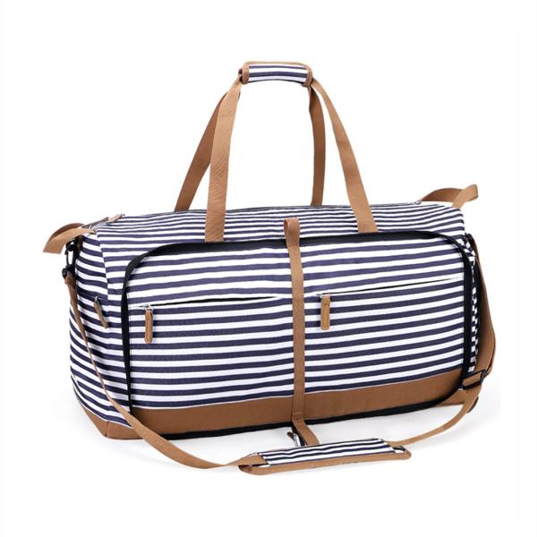 Xxl 100l 60L Travel Foldable Duffel Bag Waterproof Blue Stripe 24.8X11.8X11"