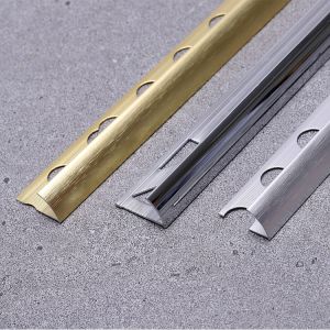 Bathroom Ceramic U Channel Round Aluminium Tile Trim 1.8m