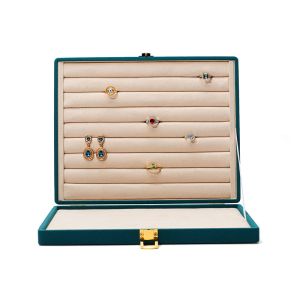 Portable Jewelry Storage Box Customized Green Earrings Stud Earring Box for