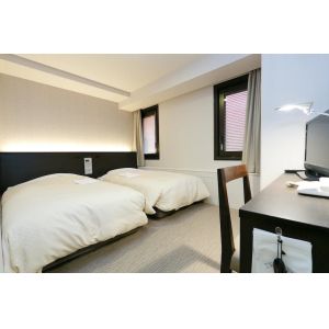 Lae standard twin room hotel furniture of wood headboard bed with long combine