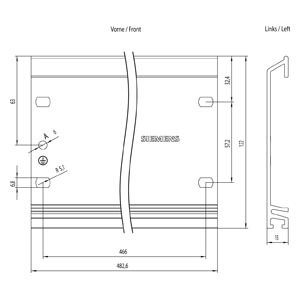 6ES7390-1AE80-0AA0 Siemens SIMATIC S7-300 Mounting Rail Length: 482.6 Mm