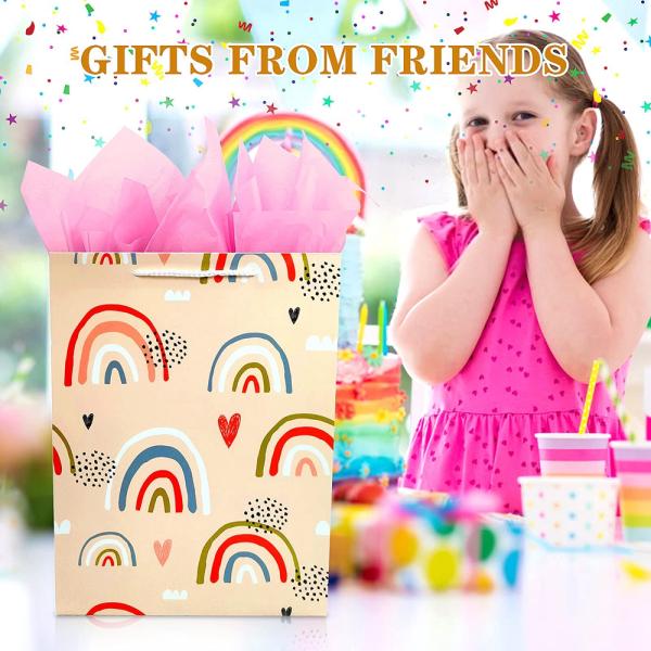 Portable Cartoon Cute Kids Party Gift Tote Paper Bag with CMYK 4 Color Offset Printing