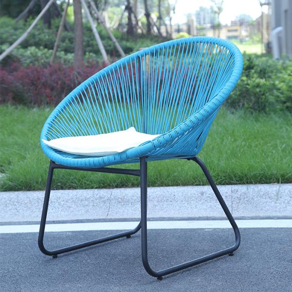 Outdoor PE Rattan Woven Coffee Table Chair Colorful Furniture Set Tempered Glass Tabletop
