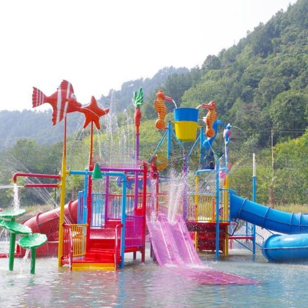 Fiberglass Spray Park Equipment With Straight Slide Erosion Resistant