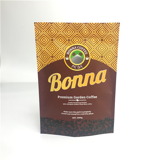 Mylar Customized Plastic Stand Up Zipper Bag For Coffee Powder Beans Packaging